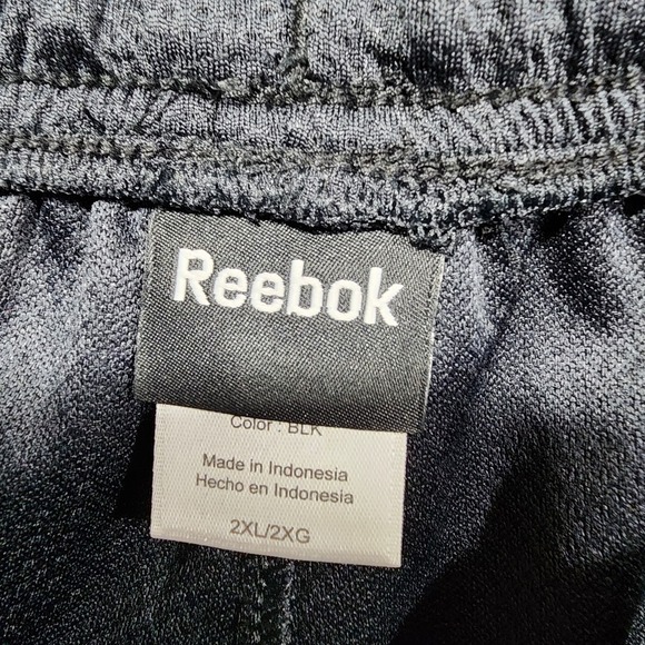 Reebok Track Pants Coach Polyester‎ Size XXL Black Elastic Wasitband Pockets - Picture 4 of 5
